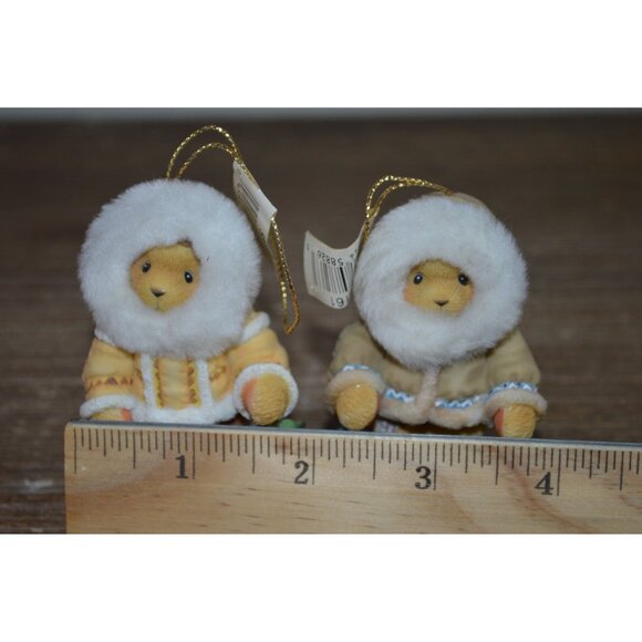 Enesco Cherished Teddies Eskimo Ornaments Christmas Holiday Fish Bear Hanging - Picture 4 of 11